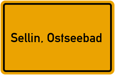 Ortsschild von Sellin, Ostseebad in Mecklenburg-Vorpommern
