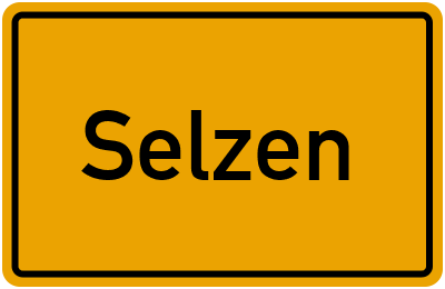 Ortsschild von Gemeinde Selzen in Rheinland-Pfalz