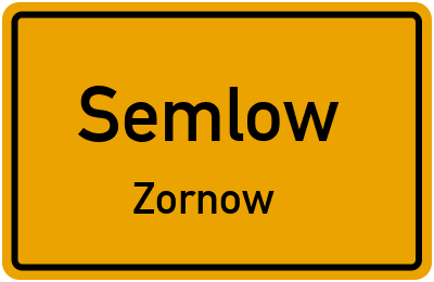 Straßenverzeichnis Semlow Zornow
