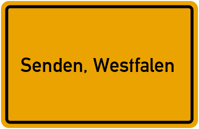 Ortsschild von Gemeinde Senden, Westfalen in Nordrhein-Westfalen