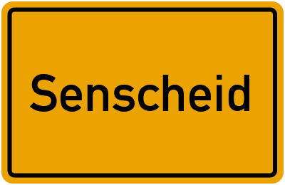 Ortsschild von Senscheid in Rheinland-Pfalz