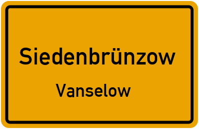 Straßenverzeichnis Siedenbrünzow Vanselow