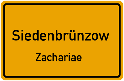 Straßenverzeichnis Siedenbrünzow Zachariae