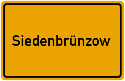 Ortsschild von Gemeinde Siedenbrünzow in Mecklenburg-Vorpommern