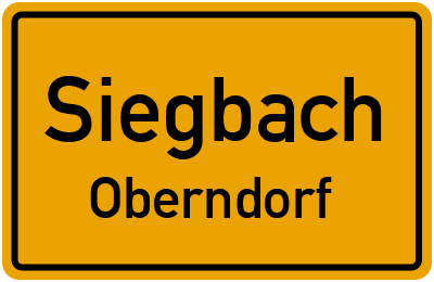 Ortsschild Siegbach Oberndorf