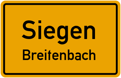 Ortsschild Siegen Breitenbach