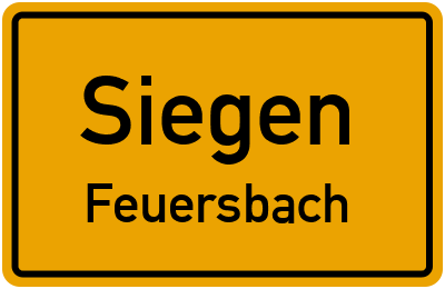 Ortsschild Siegen Feuersbach