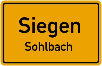 Ortsschild Siegen Sohlbach