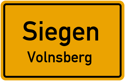 Ortsschild Siegen Volnsberg