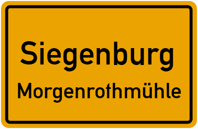 Ortsschild Siegenburg Morgenrothmühle
