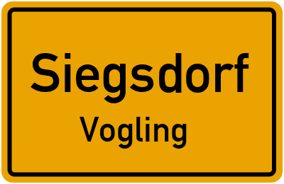 Ortsschild Siegsdorf Vogling