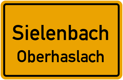 Ortsschild Sielenbach Oberhaslach