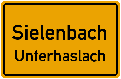Ortsschild Sielenbach Unterhaslach