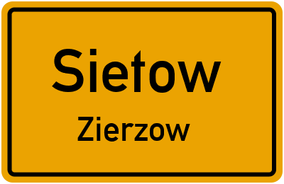 Straßenverzeichnis Sietow Zierzow