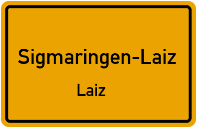 Straßenverzeichnis Sigmaringen-Laiz Laiz