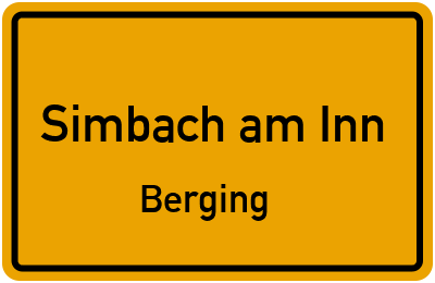 Ortsschild Simbach am Inn Berging
