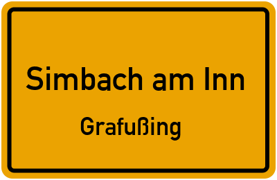 Ortsschild Simbach am Inn Grafußing