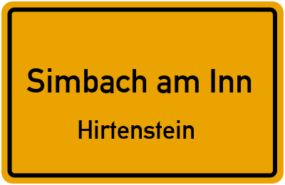 Ortsschild Simbach am Inn Hirtenstein