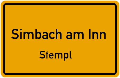 Ortsschild Simbach am Inn Stempl