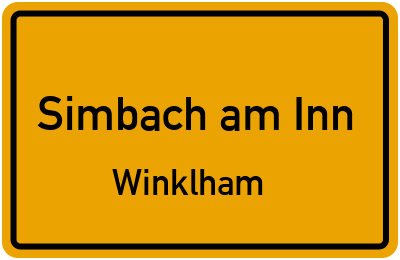 Ortsschild Simbach am Inn Winklham