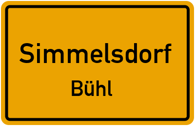 Ortsschild Simmelsdorf Bühl