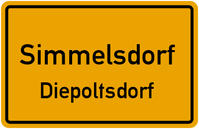 Ortsschild Simmelsdorf Diepoltsdorf