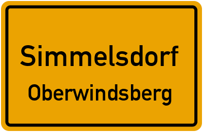 Ortsschild Simmelsdorf Oberwindsberg