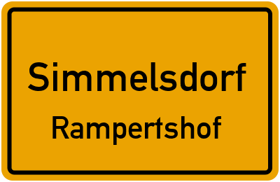 Ortsschild Simmelsdorf Rampertshof