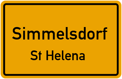 Ortsschild Simmelsdorf St Helena