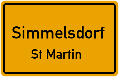 Ortsschild Simmelsdorf St Martin