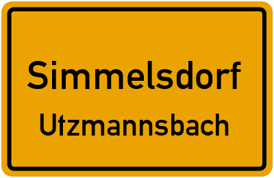 Ortsschild Simmelsdorf Utzmannsbach