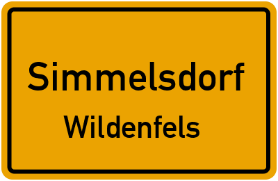 Ortsschild Simmelsdorf Wildenfels