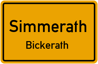 Ortsschild Simmerath Bickerath