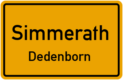 Ortsschild Simmerath Dedenborn