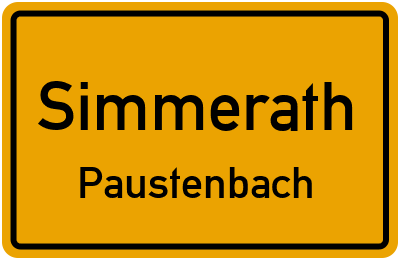 Ortsschild Simmerath Paustenbach