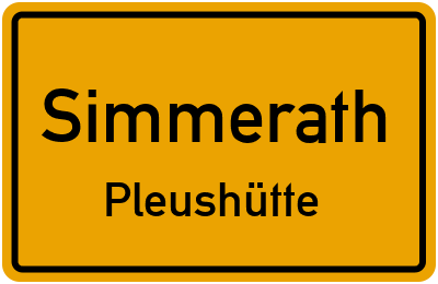 Straßenverzeichnis Simmerath Pleushütte