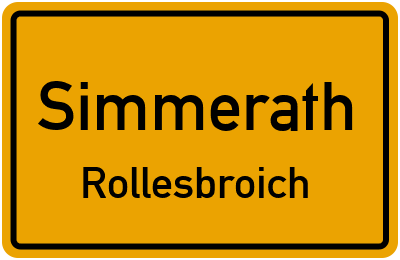 Ortsschild Simmerath Rollesbroich