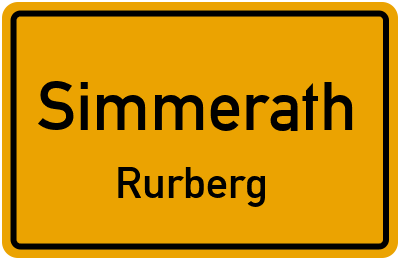 Ortsschild Simmerath Rurberg