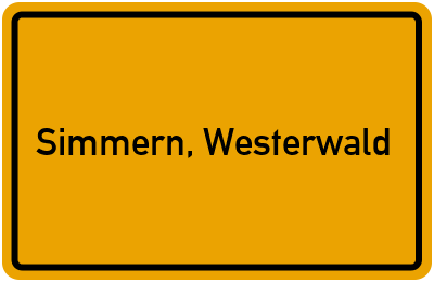 Ortsschild von Gemeinde Simmern, Westerwald in Rheinland-Pfalz