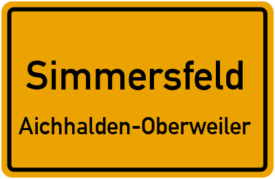 Straßenverzeichnis Simmersfeld Aichhalden-Oberweiler