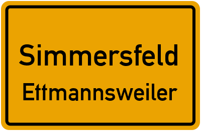Ortsschild Simmersfeld Ettmannsweiler