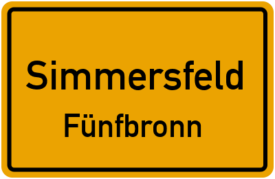 Ortsschild Simmersfeld Fünfbronn
