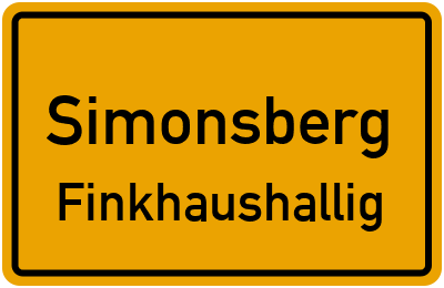 Straßenverzeichnis Simonsberg Finkhaushallig