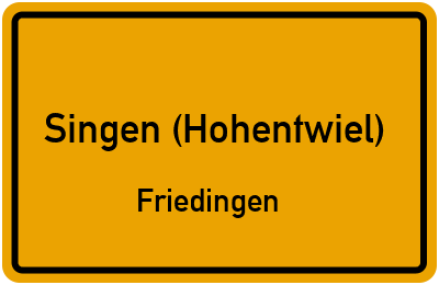 Straßenverzeichnis Singen (Hohentwiel) Friedingen