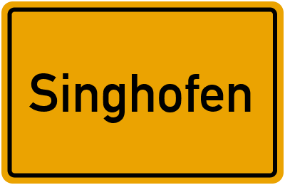 Ortsschild von Gemeinde Singhofen in Rheinland-Pfalz