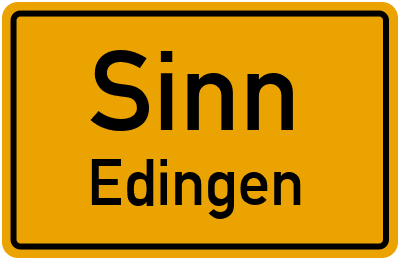 Straßenverzeichnis Sinn Edingen