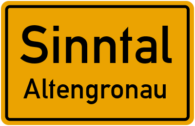 Ortsschild Sinntal Altengronau