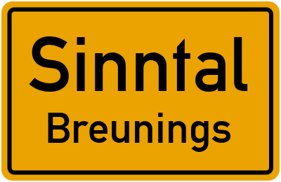 Straßenverzeichnis Sinntal Breunings