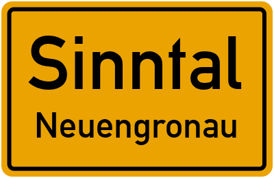 Ortsschild Sinntal Neuengronau