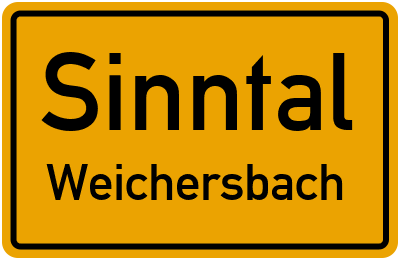 Ortsschild Sinntal Weichersbach